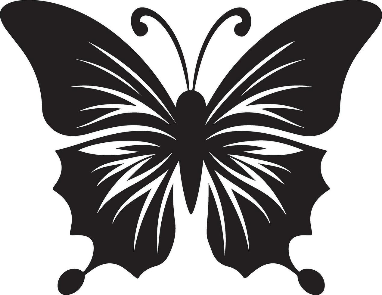 Black butterfly silhouette illustration vector