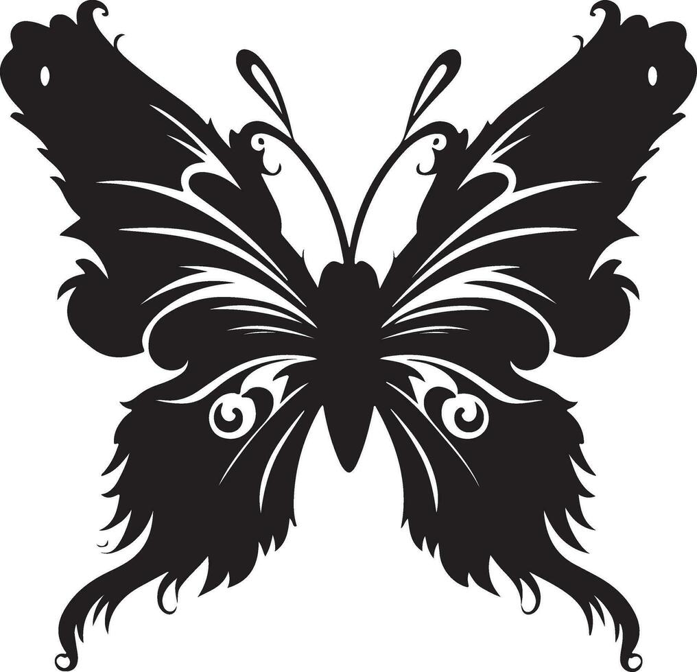 negro mariposa silueta ilustración vector