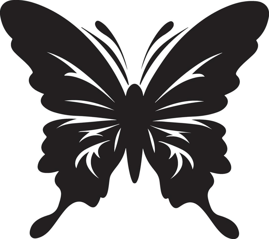 Black butterfly silhouette illustration vector