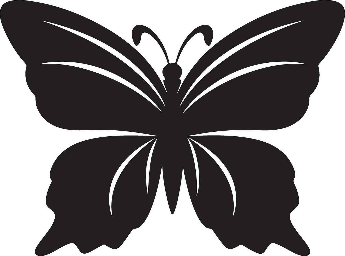 Black butterfly silhouette illustration vector