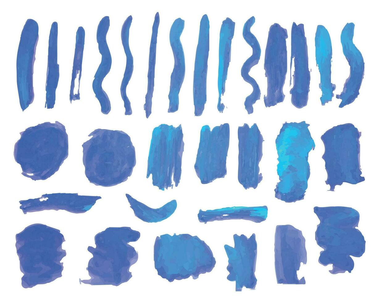 Vector Set of abstract watercolor brush