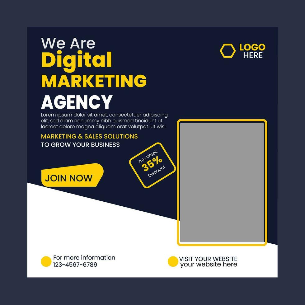 Digital Marketing Agency social media post Template Design vector