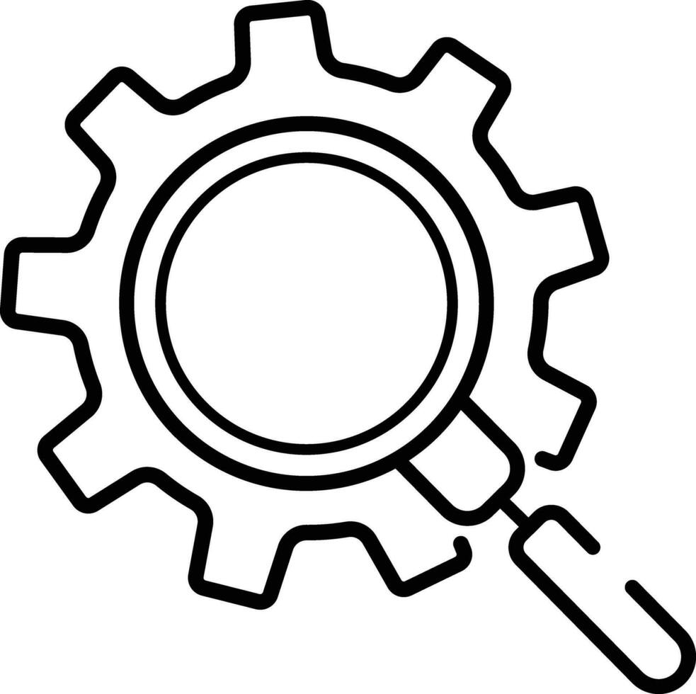Outline setting icon, Tools, Cog, Gear Sign Isolated on white bac vector