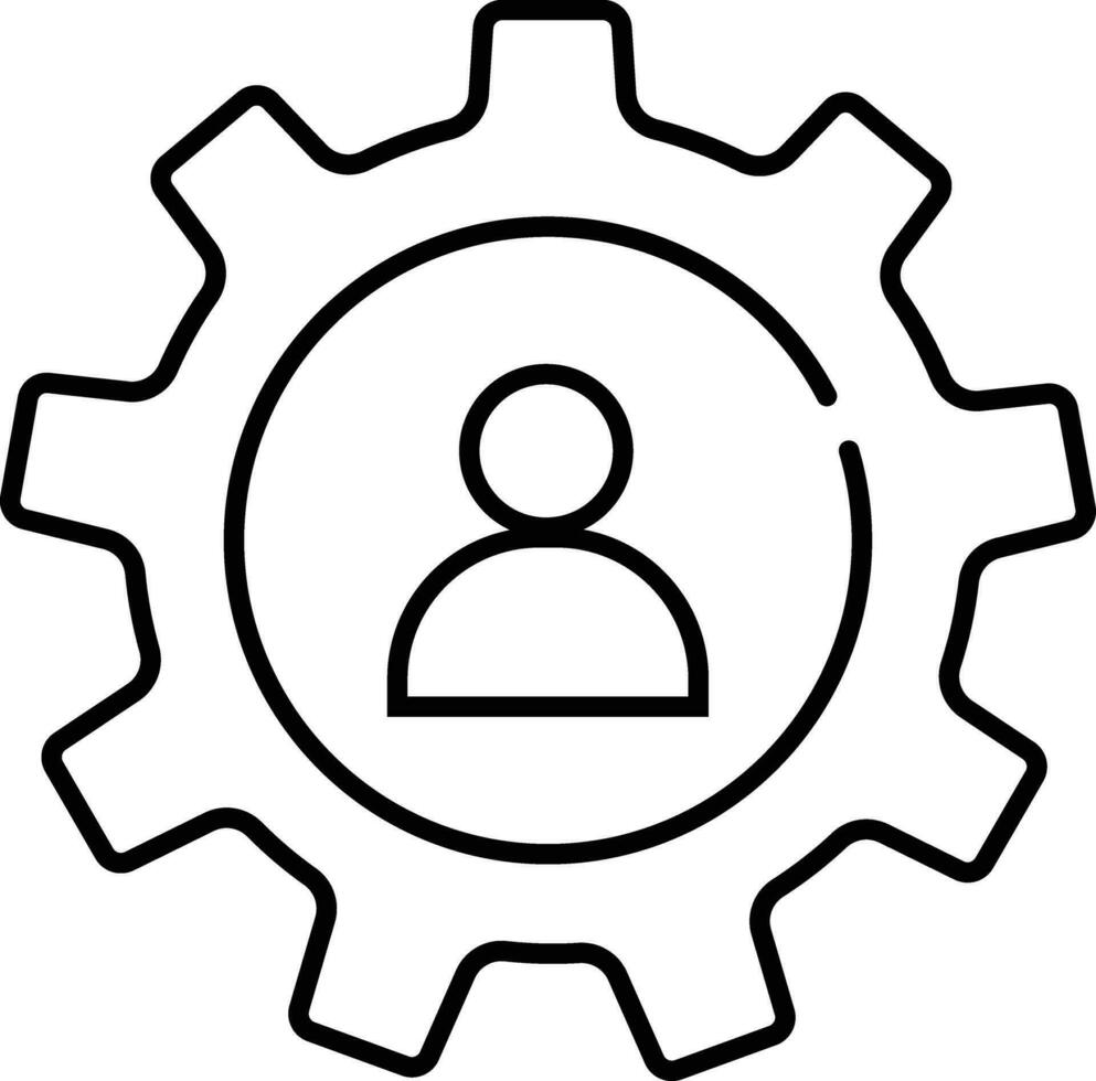 Outline setting icon, Tools, Cog, Gear Sign Isolated on white bac vector