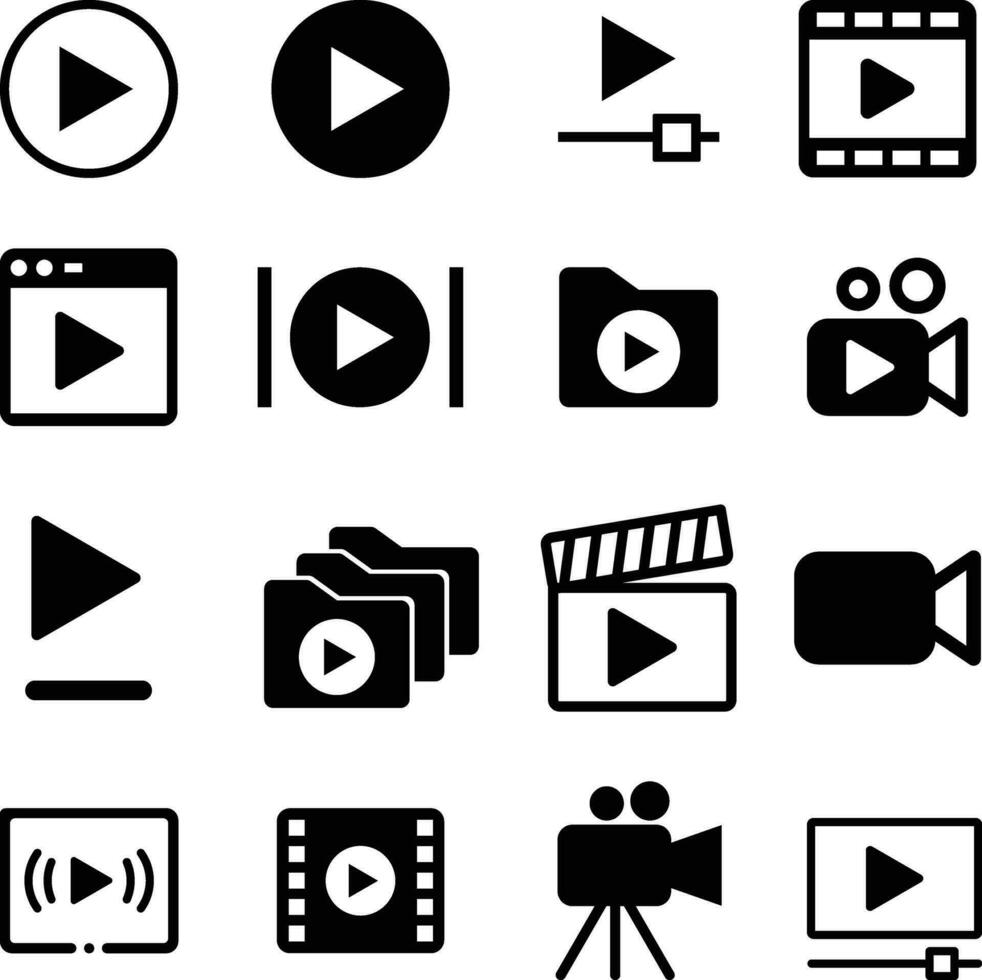 video player icon vector isolated on white background