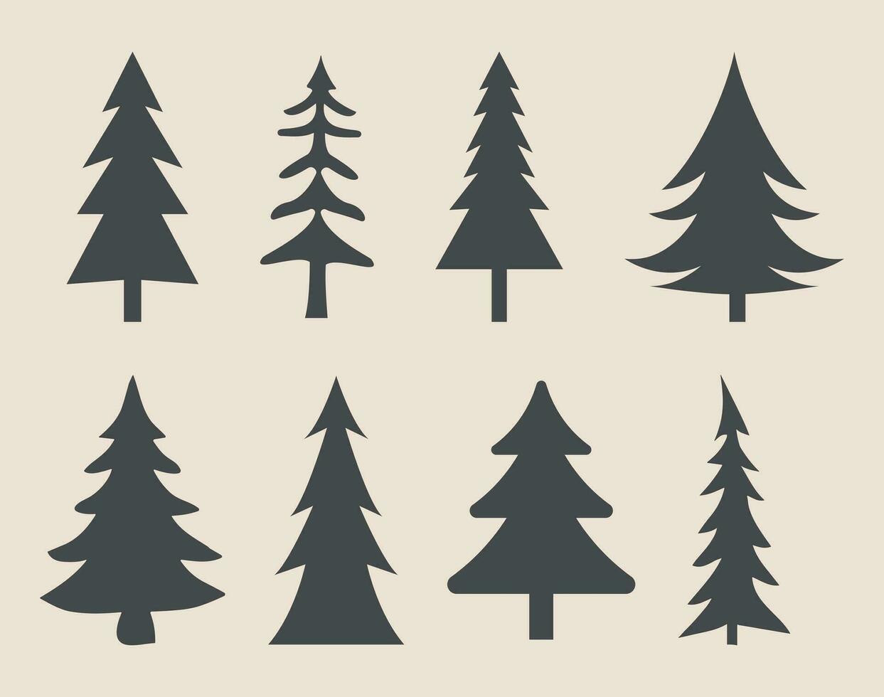 professional pine trees silhouette vector art