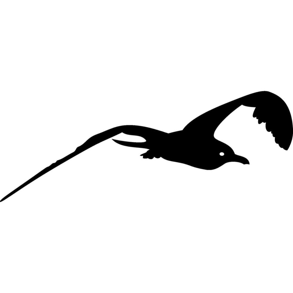 flying seagull in black vector