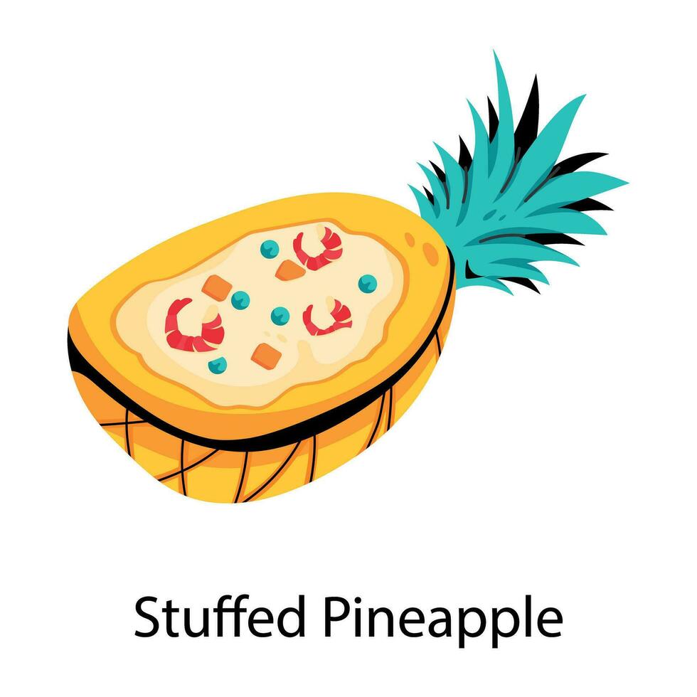 Trendy Stuffed Pineapple vector