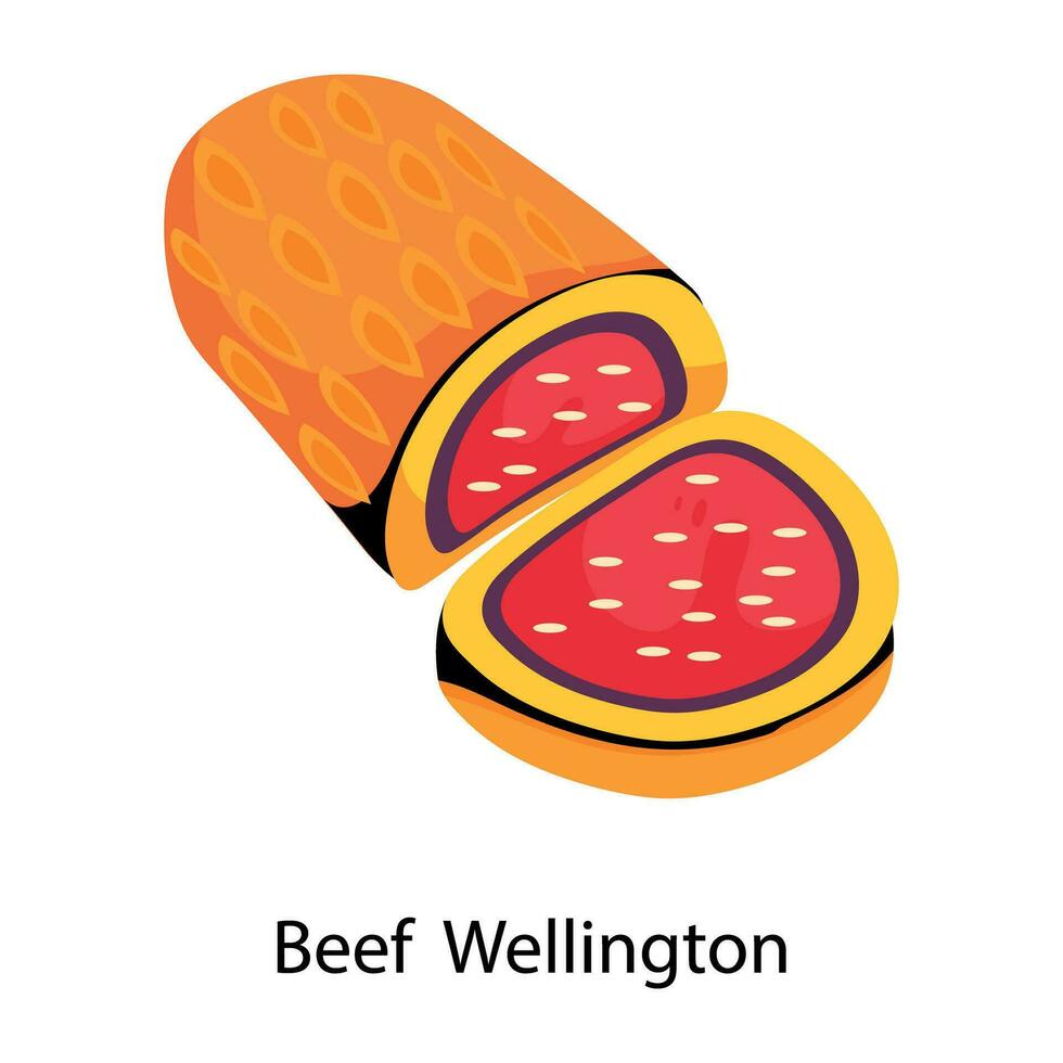 Trendy Beef Wellington vector