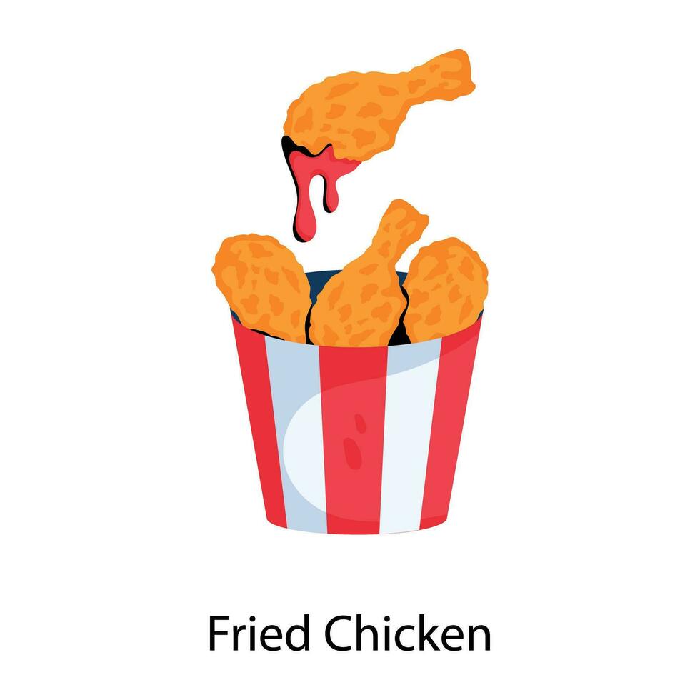 Trendy Fried Chicken vector