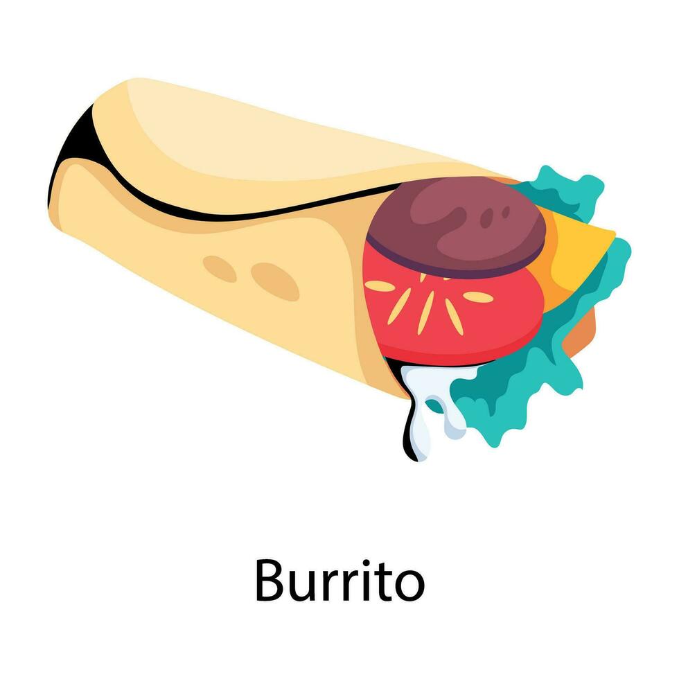 conceptos de burrito de moda vector