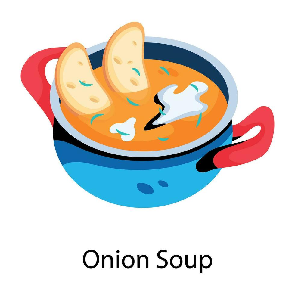 Trendy Onion Soup vector