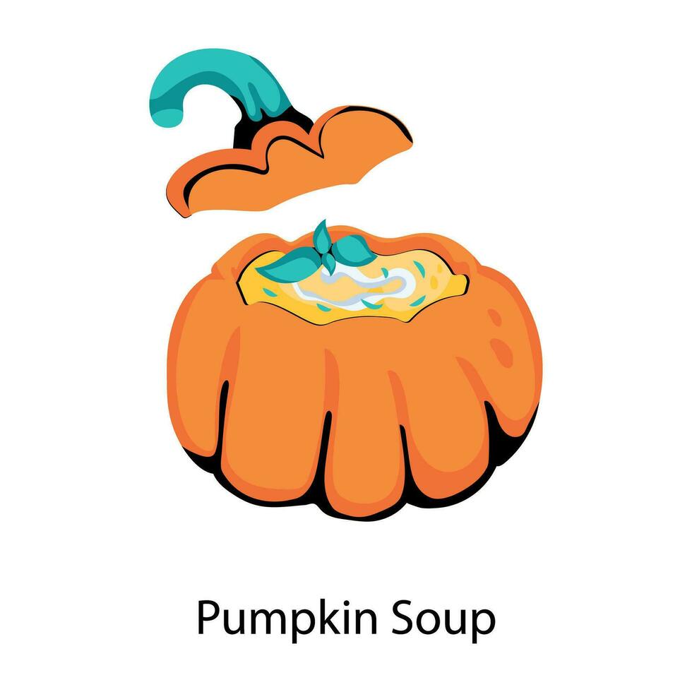 Trendy Pumpkin Soup vector