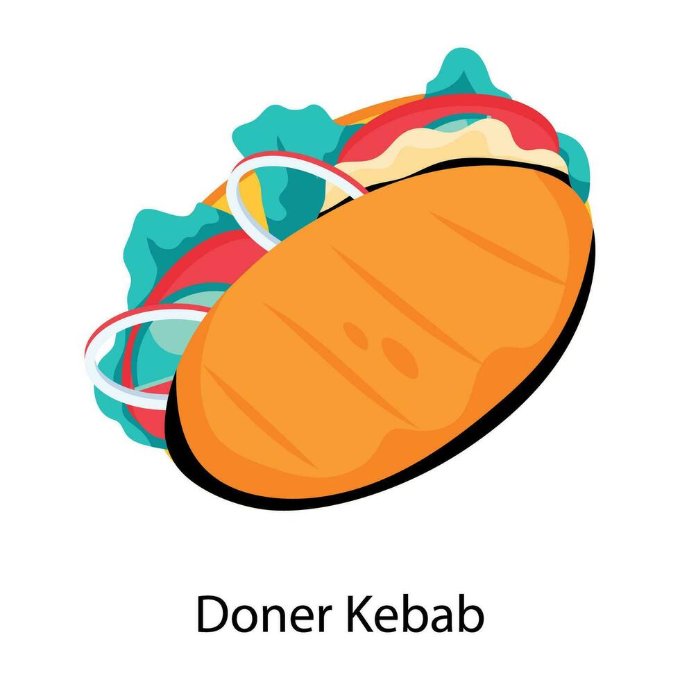 Trendy Doner Kebab vector