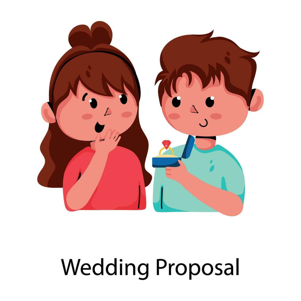 Trendy Wedding Proposal vector