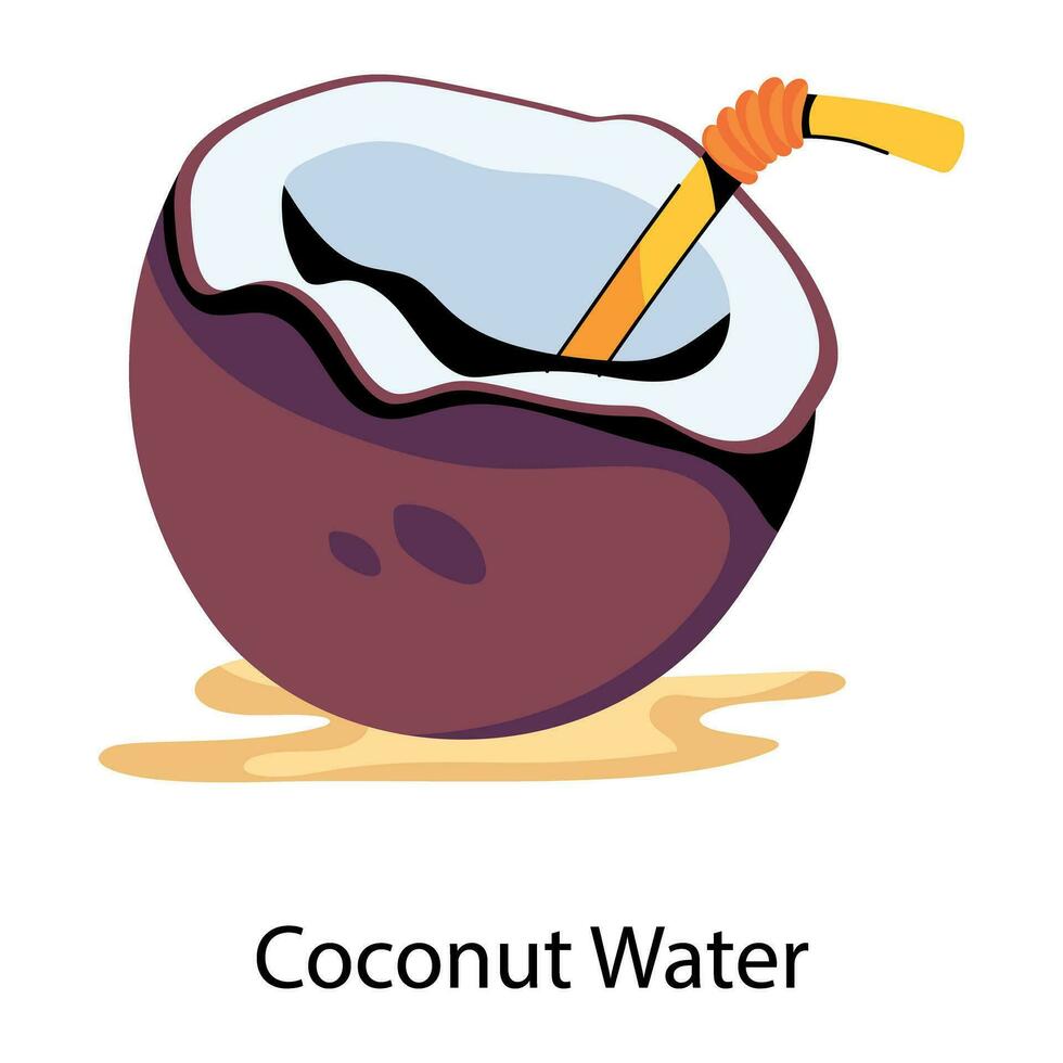 Trendy Coconut Water vector