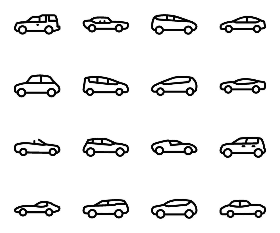 Pack of Automotive and Automobiles Icons vector