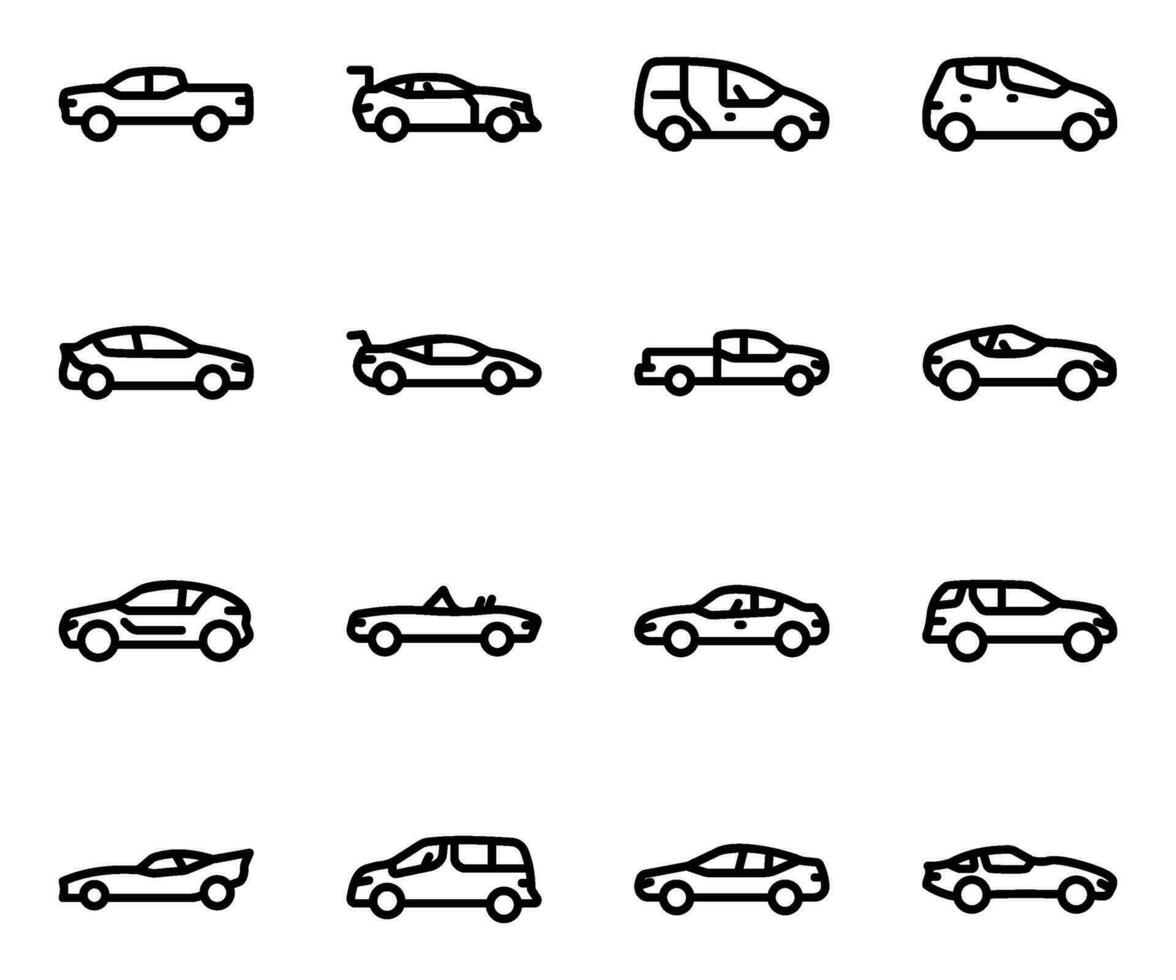 paquete de automotor la carretera viaje íconos vector