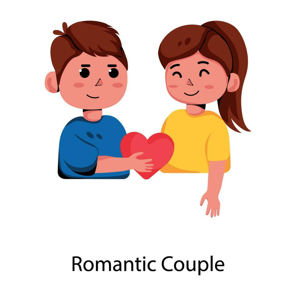 Trendy Romantic Couple vector