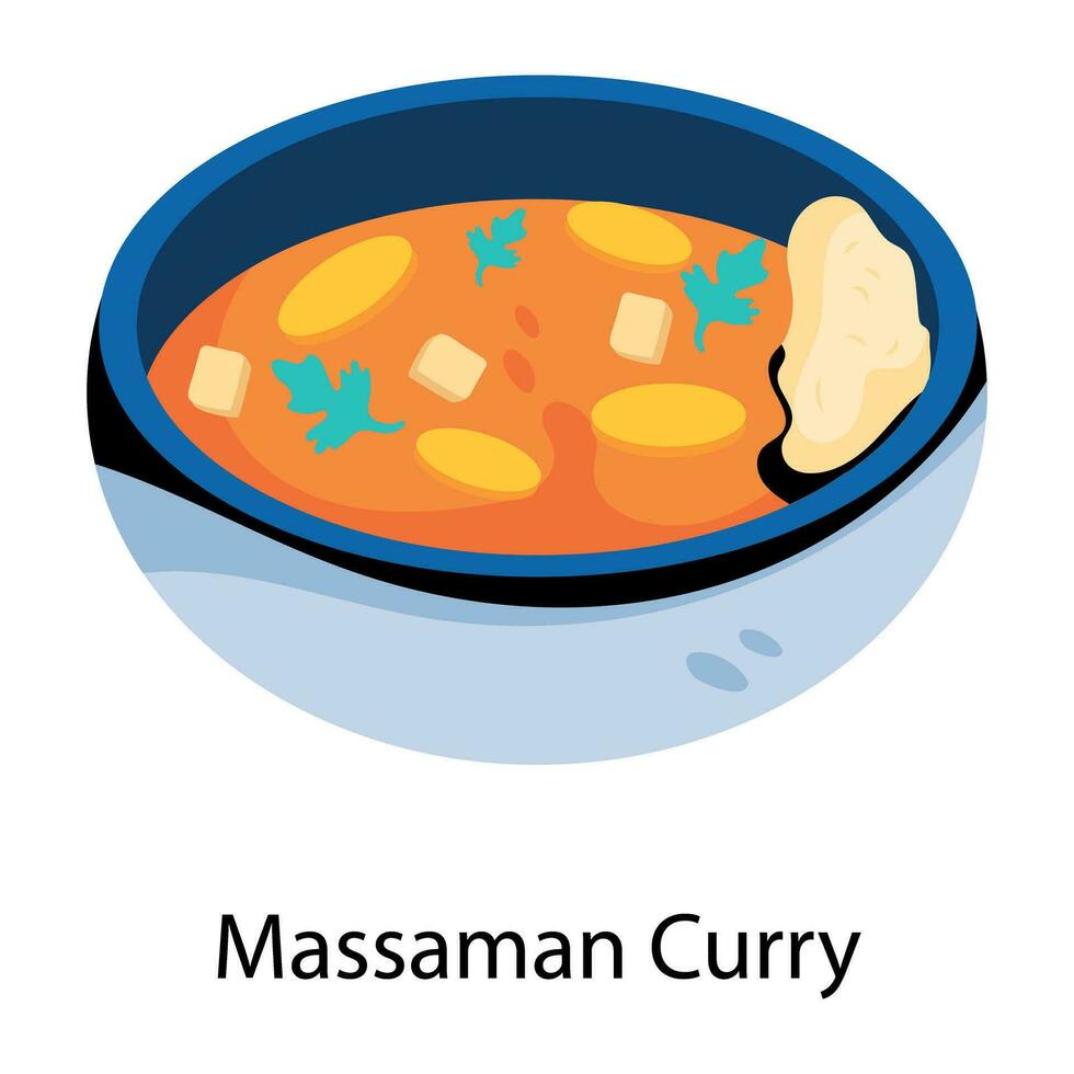 Trendy Massaman Curry vector