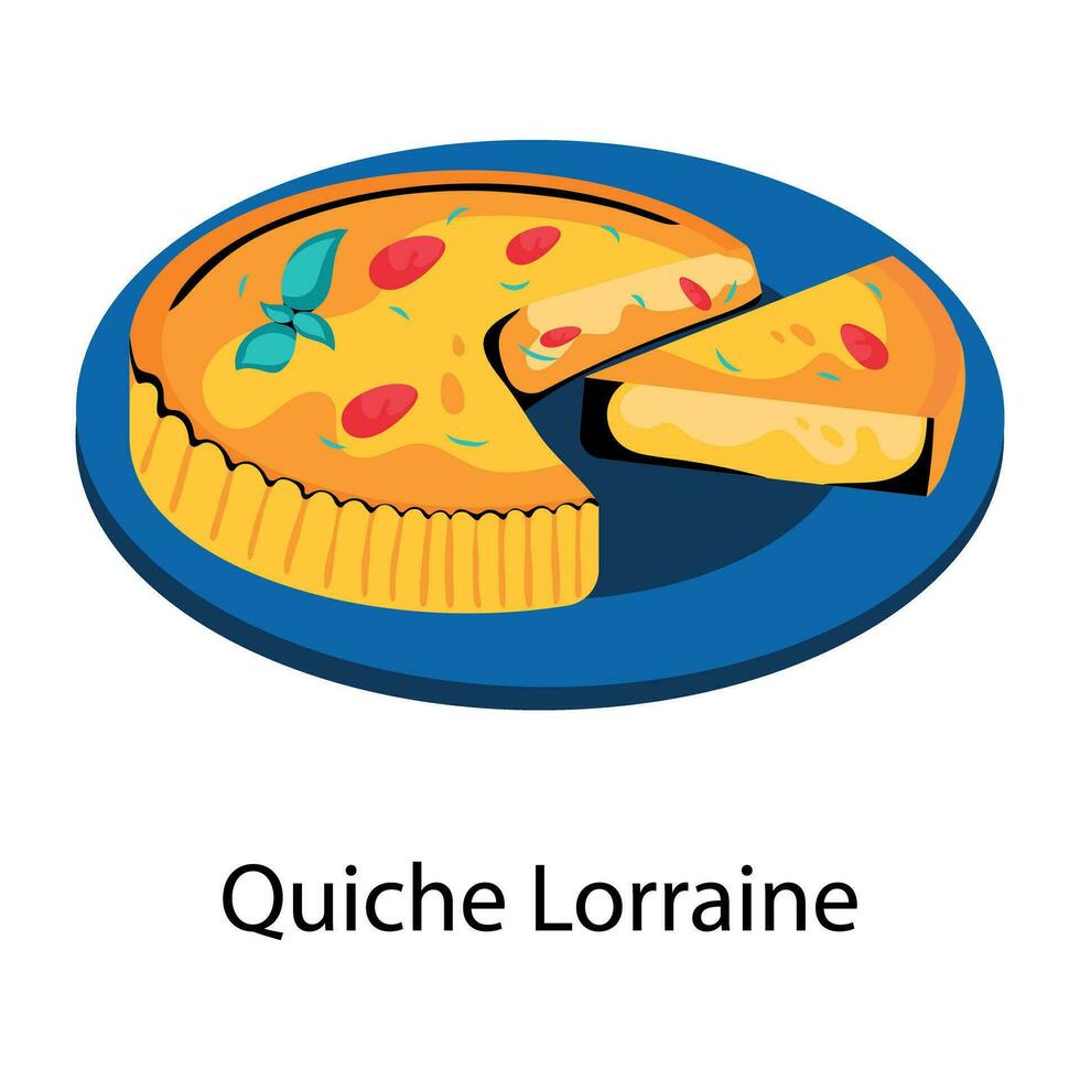 Trendy Quiche Lorraine vector