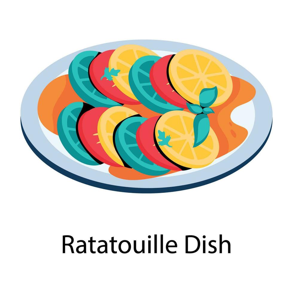 Trendy Ratatouille Dish vector