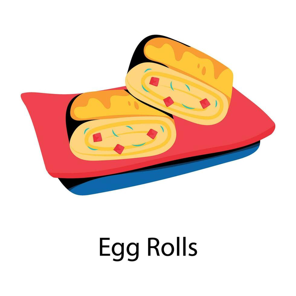 Trendy Egg Rolls vector