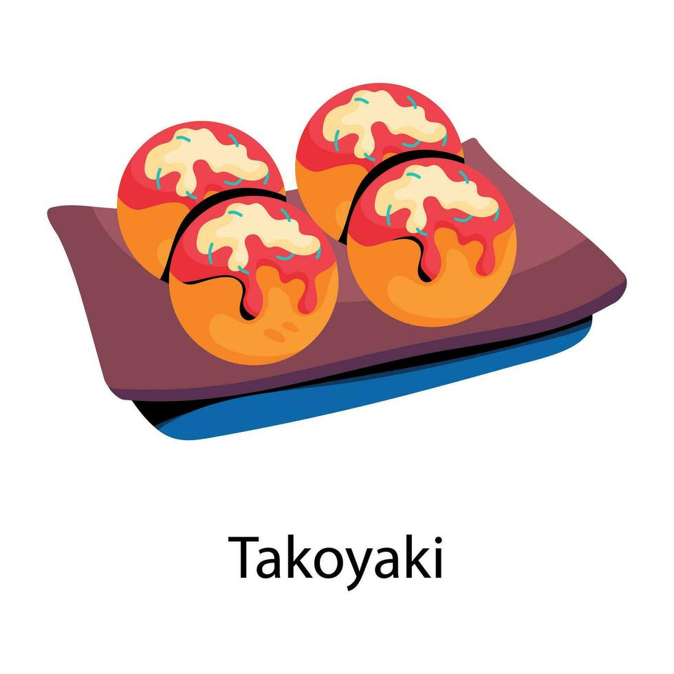 Trendy Takoyaki Concepts vector