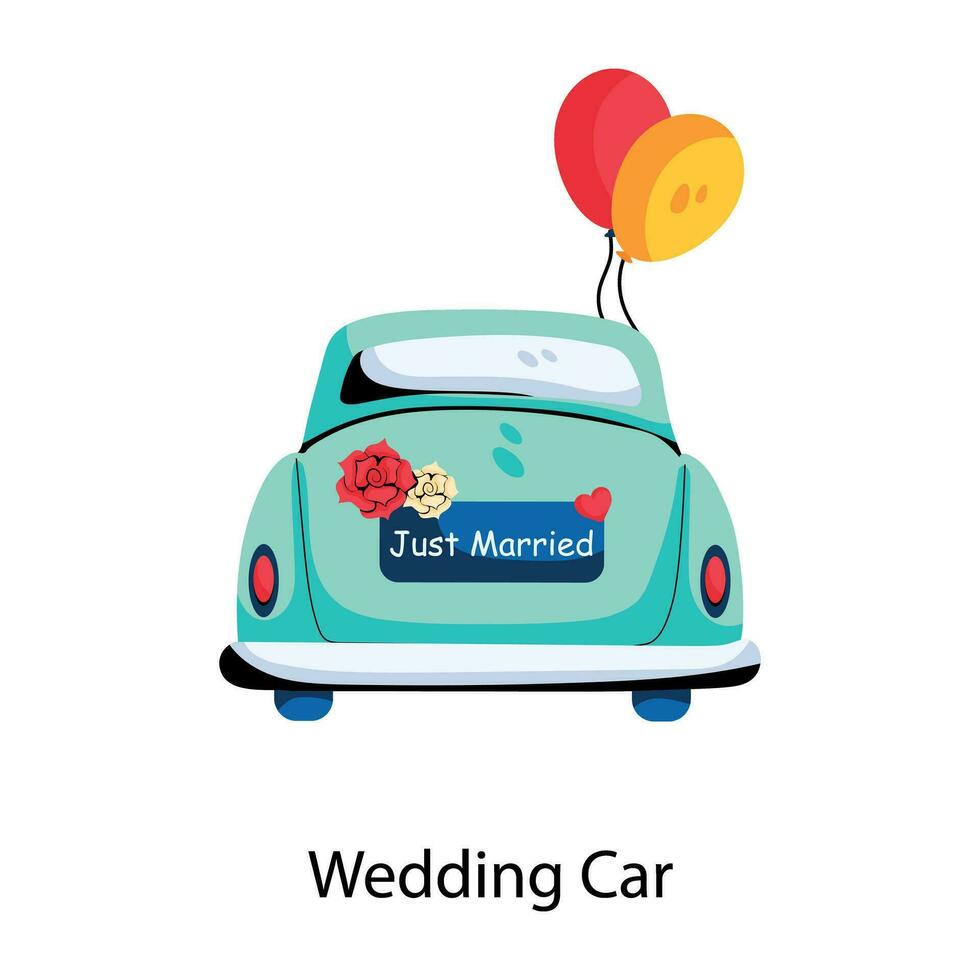 coche de boda de moda vector