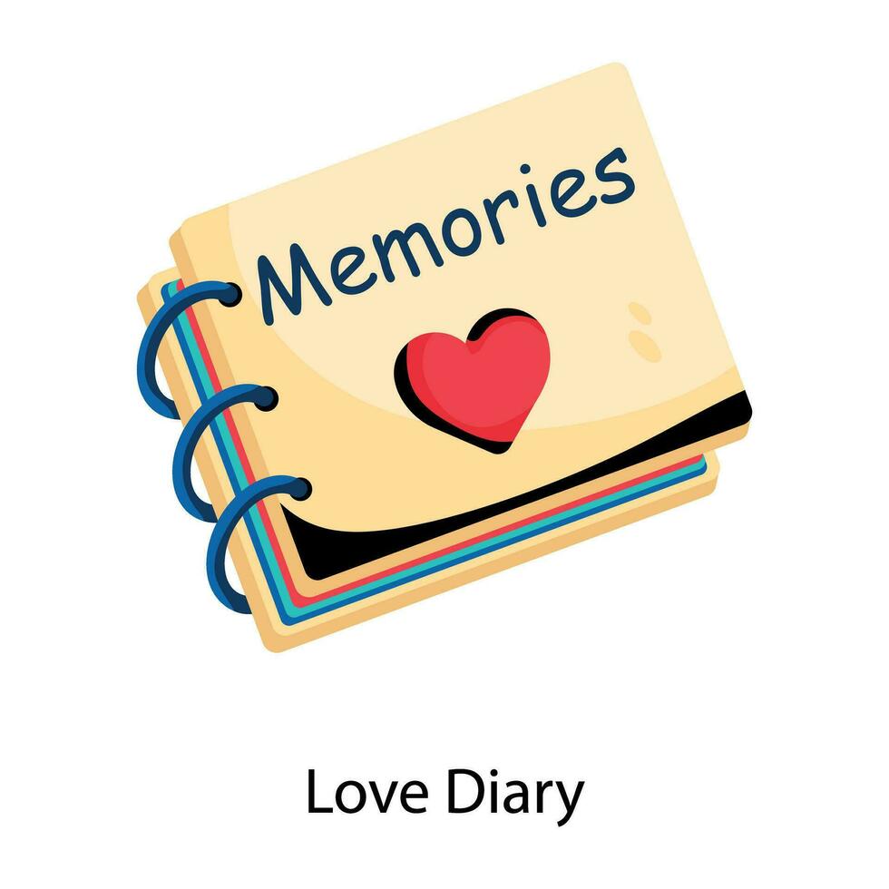 Trendy Love Diary vector