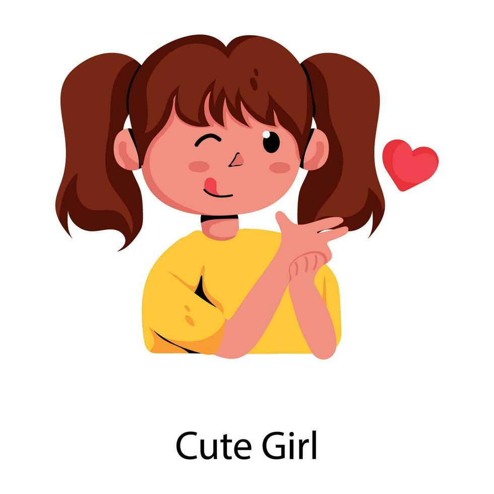 Trendy Cute Girl vector