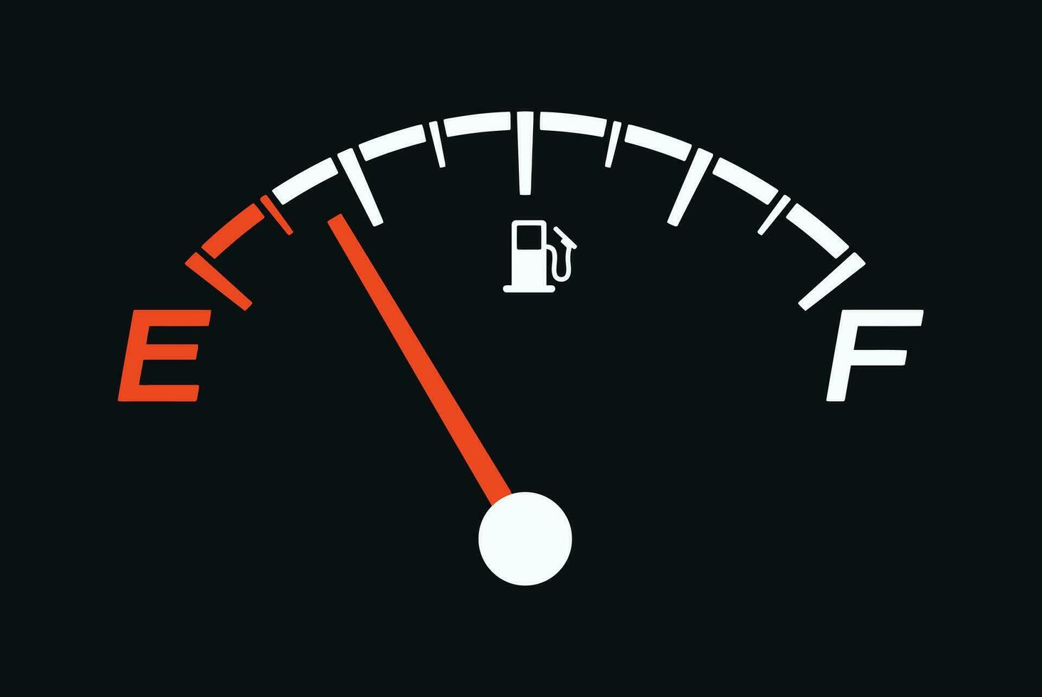 Empty Gas Tank Gauge vector illustration