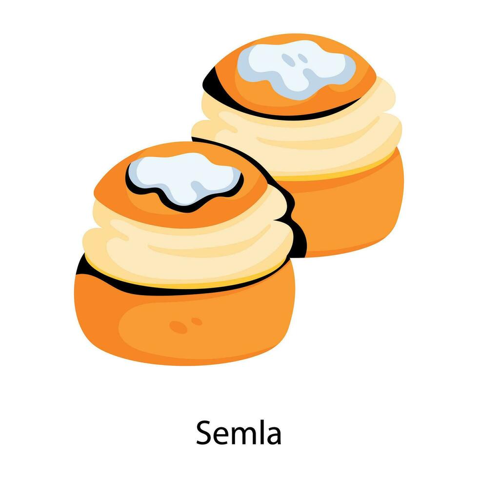 Trendy Semla Concepts vector