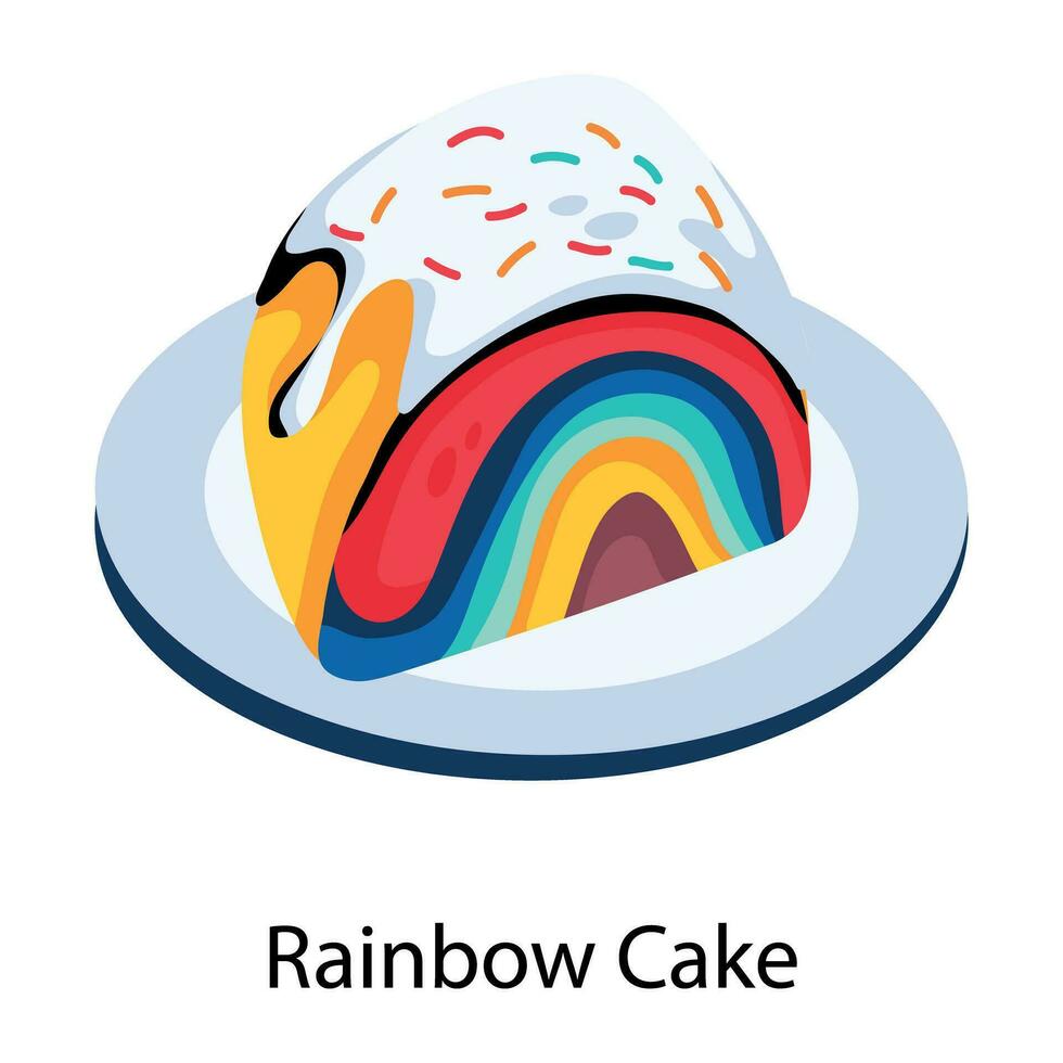 Trendy Rainbow Cake vector