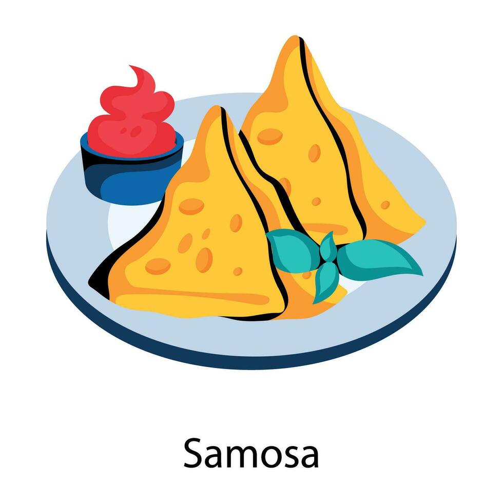 Trendy Samosa Concepts vector