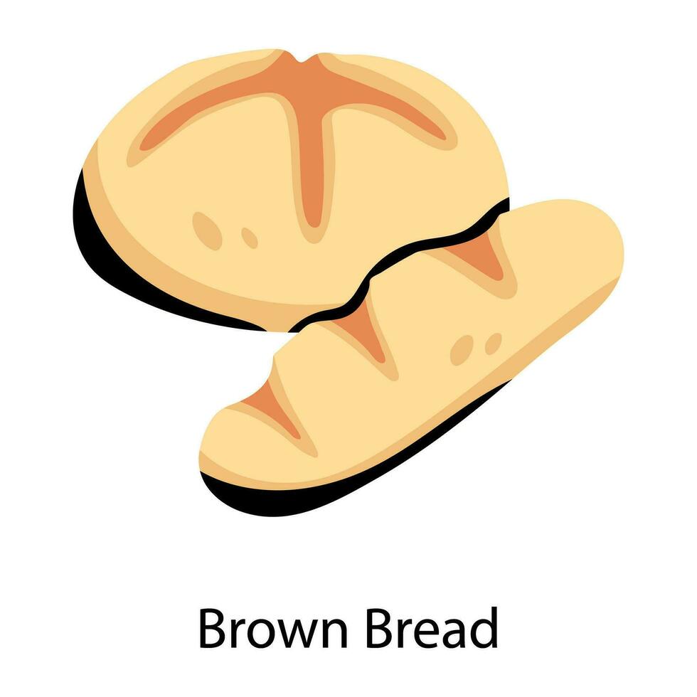 Trendy Brown Bread vector