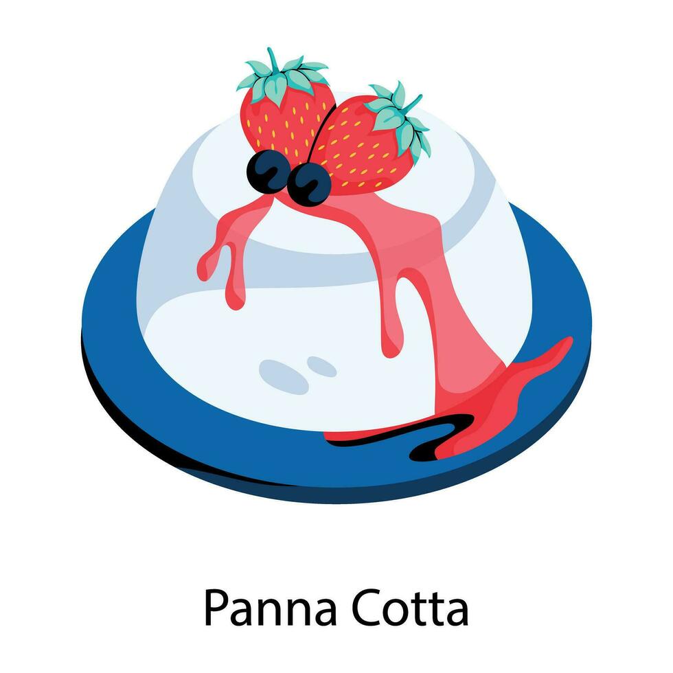 Trendy Panna Cotta vector