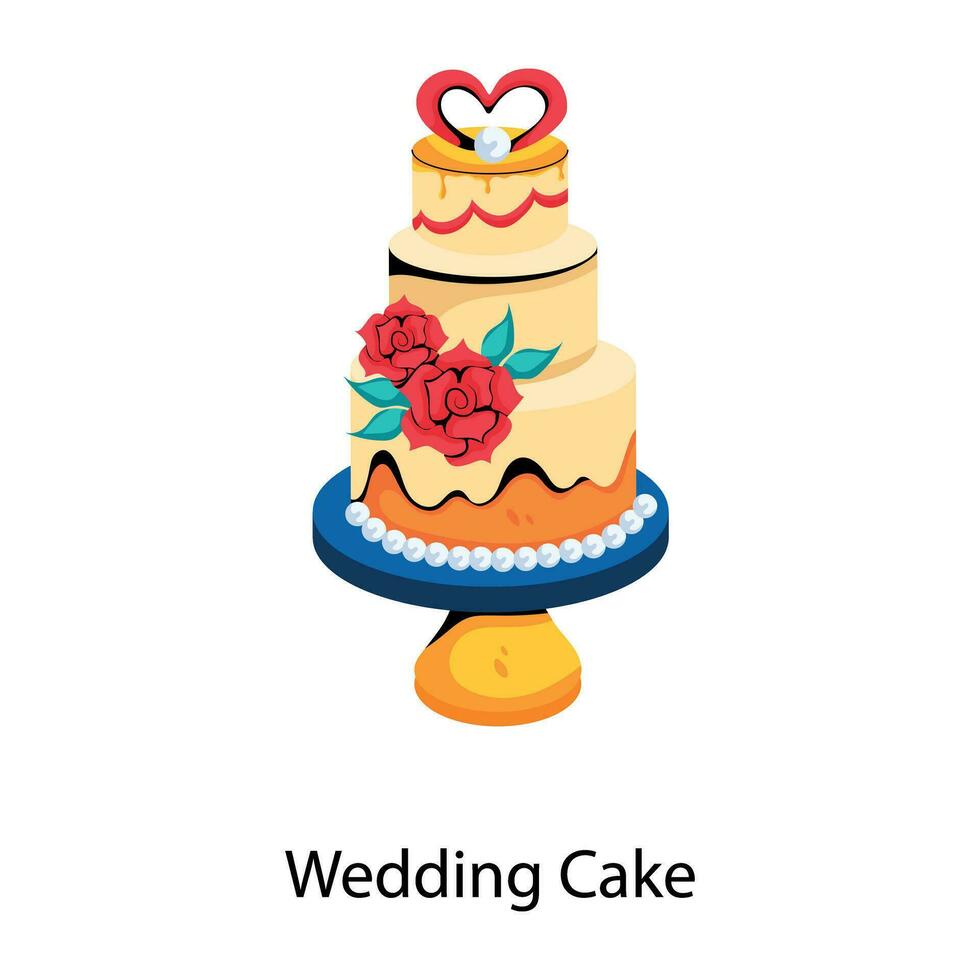 Trendy Wedding Cake vector