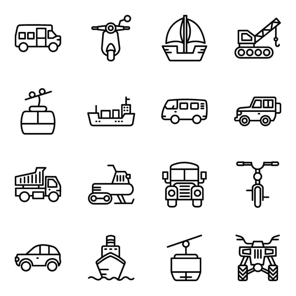 Pack of Automotives Vector Icons