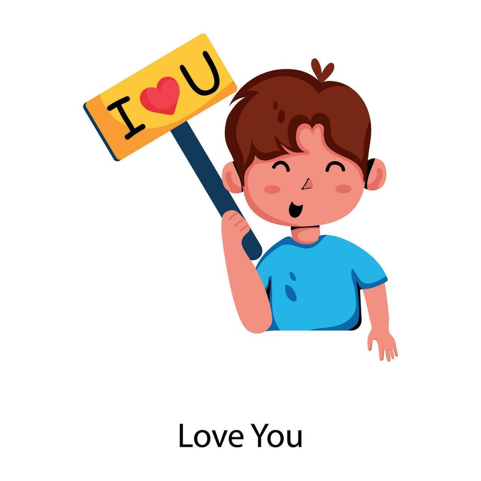 Trendy Love You vector