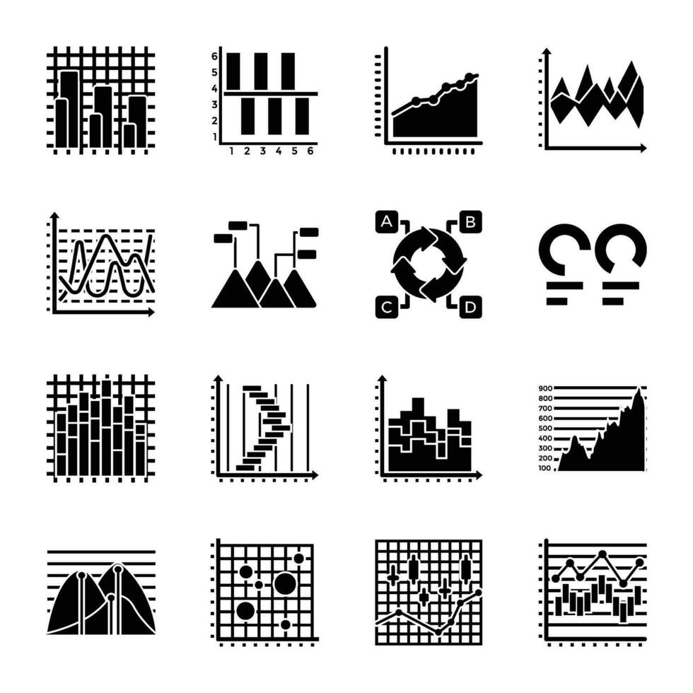 Business Graph and Charts Icon Collection vector