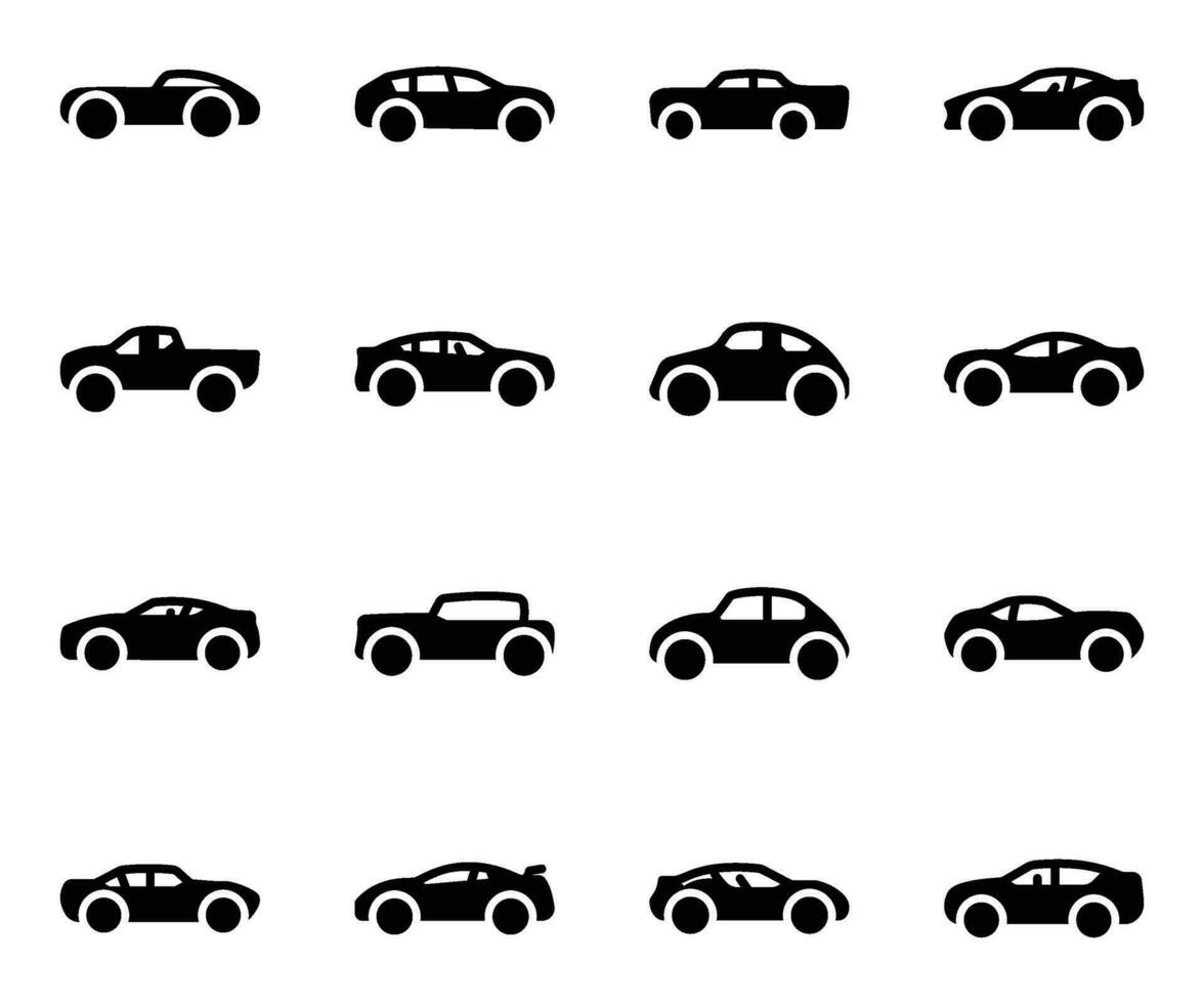 Pack of Automotives and Cars Icons vector