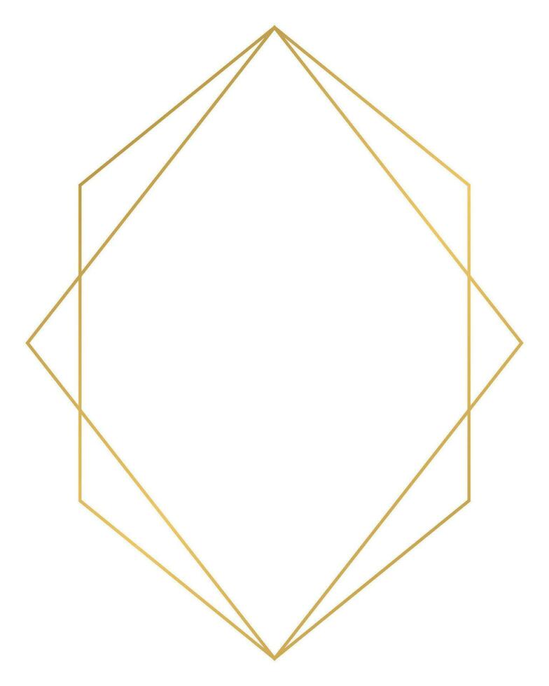 Luxury golden geometric shape frame illustration. vector