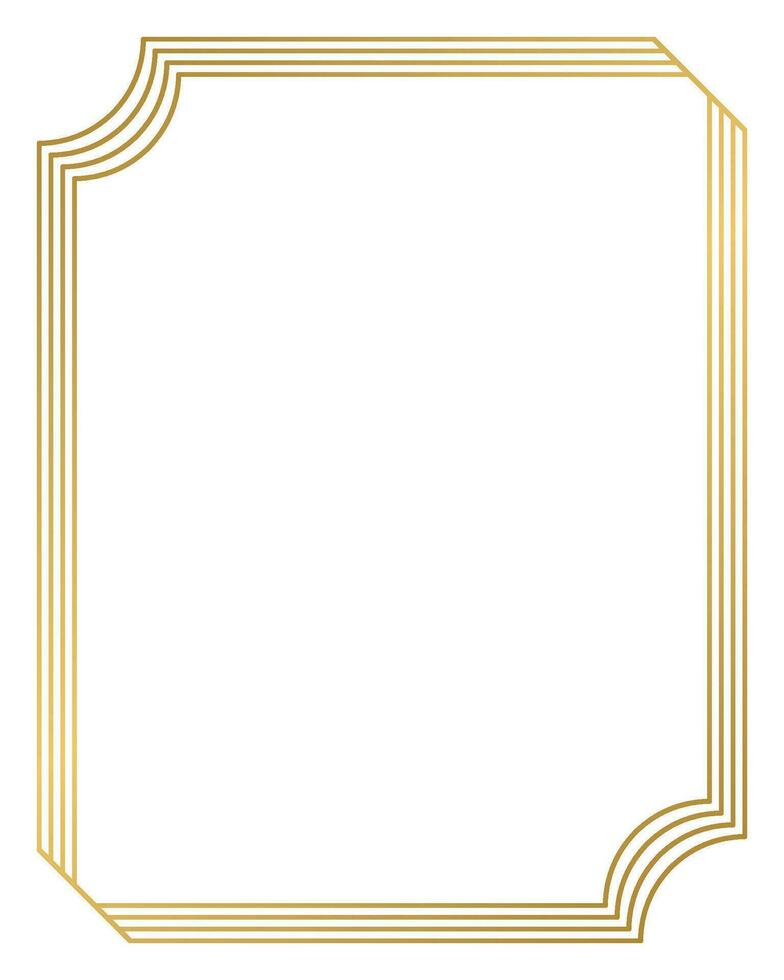 Luxury golden geometric shape frame illustration. vector