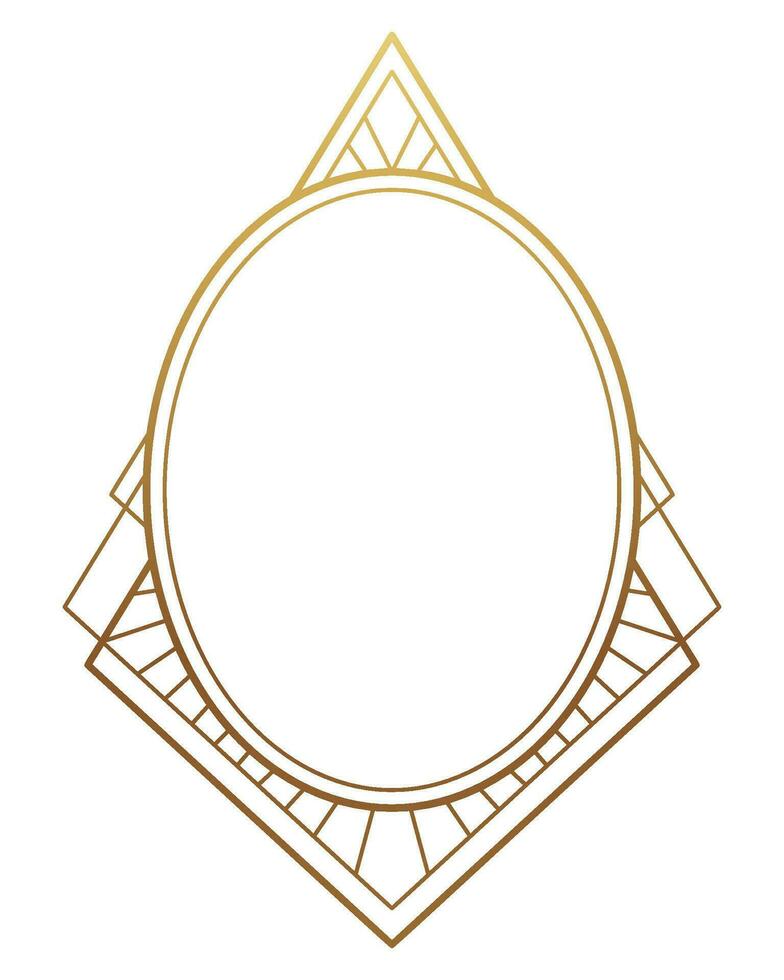 Luxury golden geometric shape frame illustration. vector