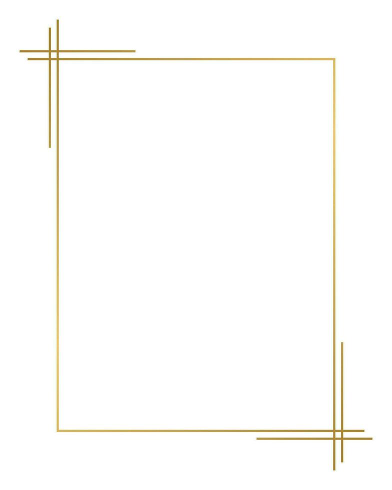 Luxury golden geometric shape frame illustration. vector