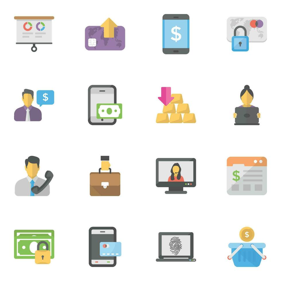 Pack of EBanking Icons vector