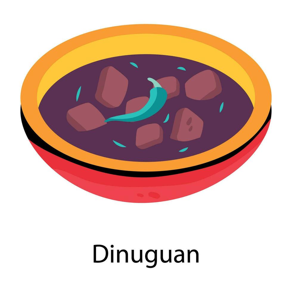 Trendy Dinuguan Concepts vector