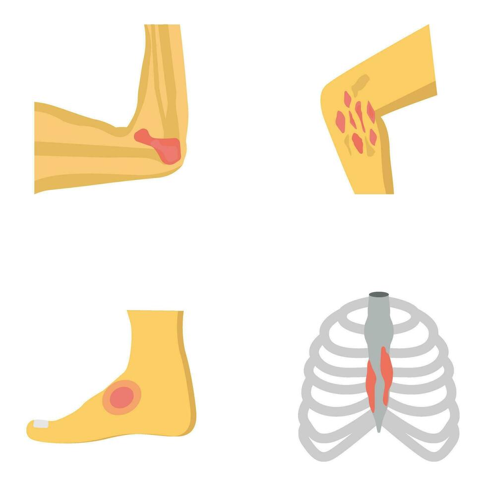 sangre cáncer plano vector íconos