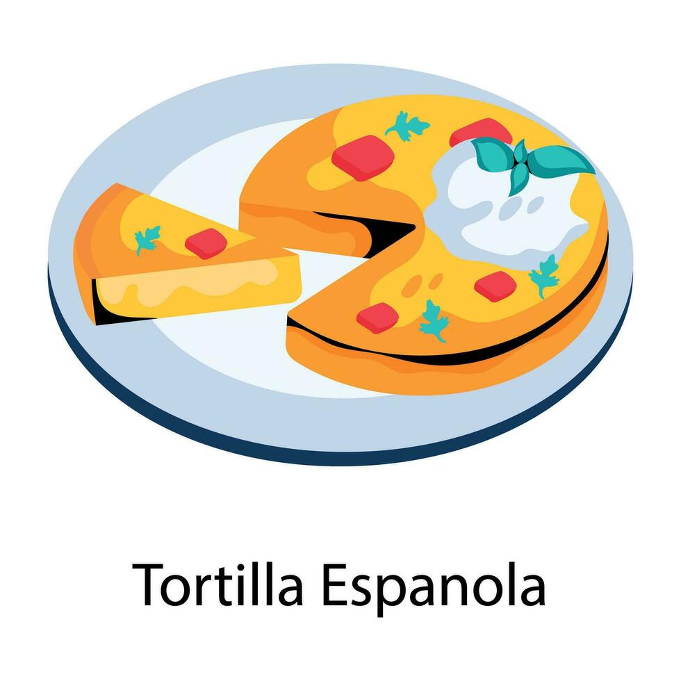 Trendy Tortilla Espanola vector